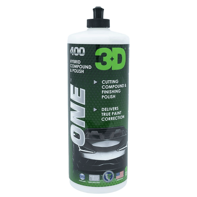 3D®️ ONE™️ is a hybrid cutting compound and finishing polish. ONE product  that compounds and polishes by just changing the pad. 3D ONE has  specially, By 3D Car Care Products Aus/NZ