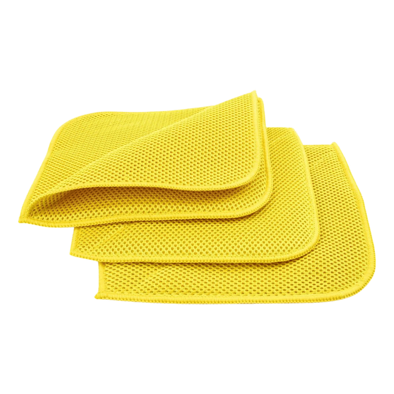 Autofiber® [Bug/Decon Flip] Microfiber Mesh Bug & Decontamination Towels - (8 in. x 8 in., 300 gsm) 3 pack